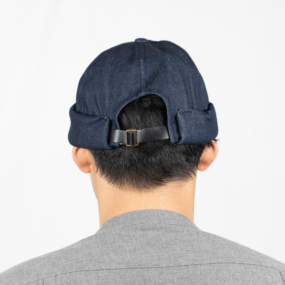 ツイルフィッシャーマンキャップ Lサイズ デニム 着用 後ろ
