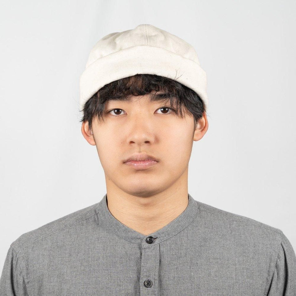 ツイルフィッシャーマンキャップ Lサイズ オートミール 着用 正面