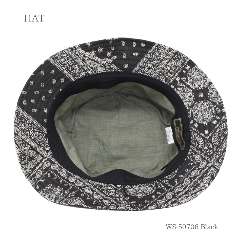 ペイズリーハット ブラック 内側