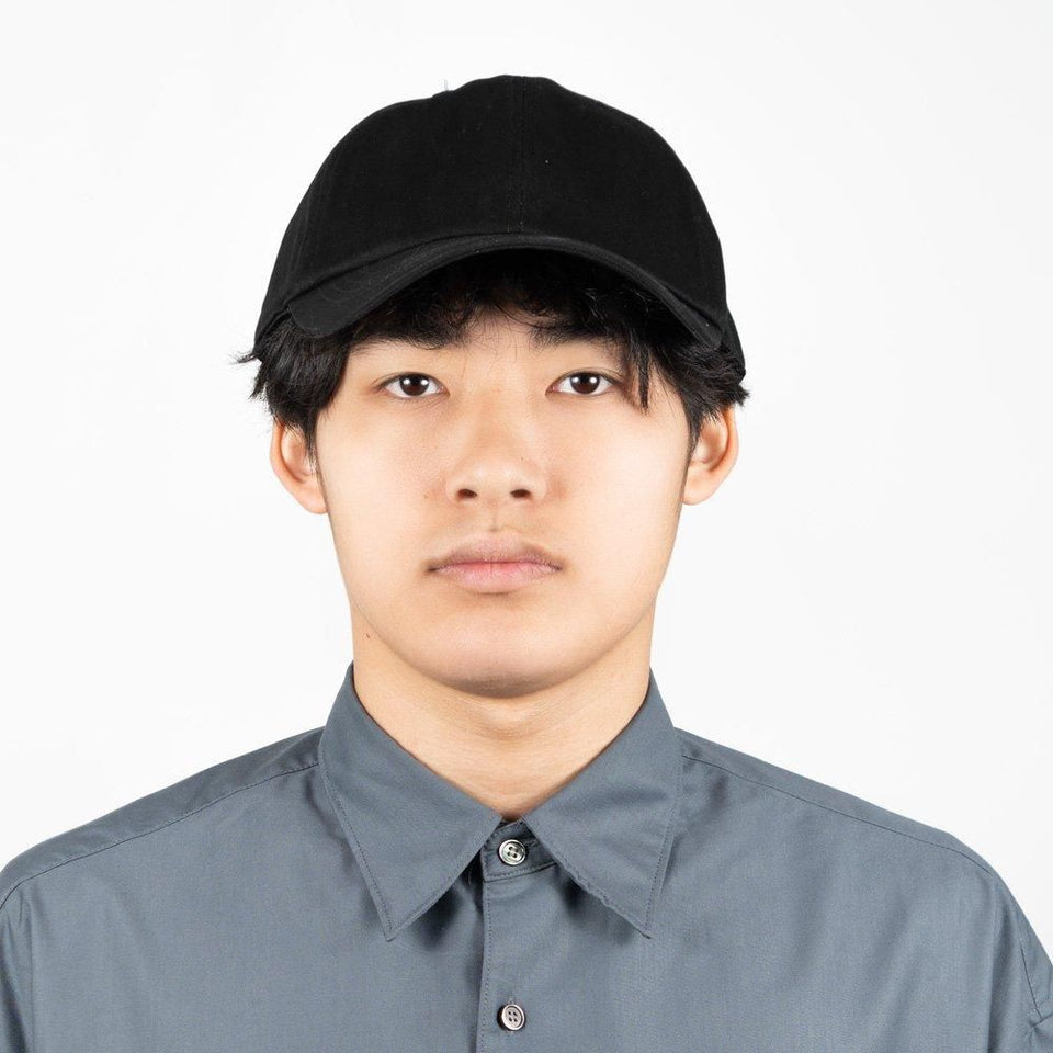 無地キャップ XLサイズ ブラック 着用 正面