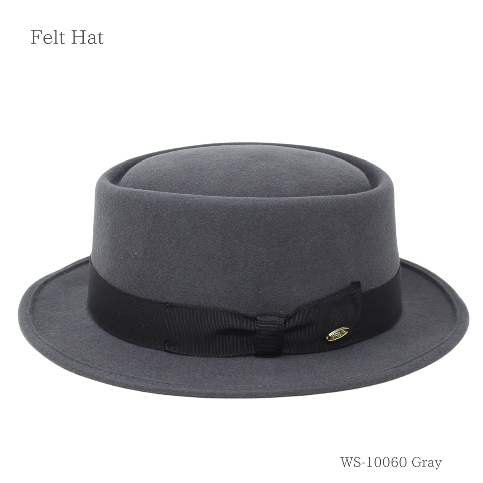 フェルトウールポークパイ グレー 商品