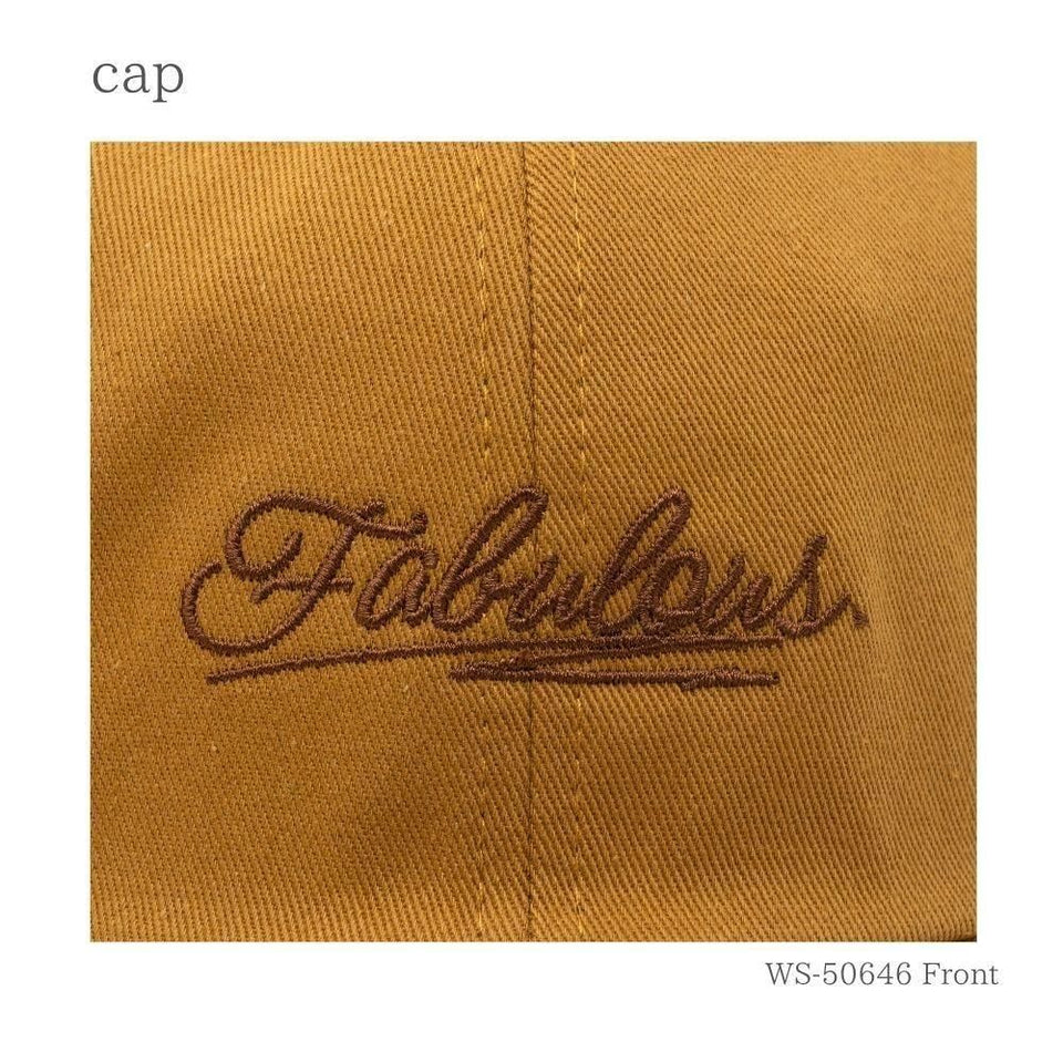 fabulous キャップ ベージュ 刺繍のアップ