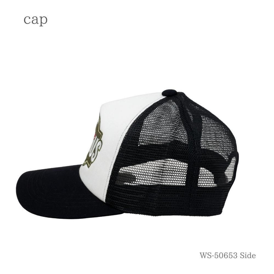 fabulousメッシュキャップ ブラック/ホワイト 商品 横