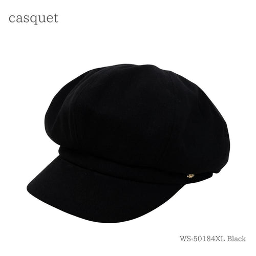 コットンツイルキャスケット XLサイズ ブラック 商品 斜め前