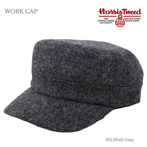 Harris Tweed(ハリスツイード)ウールワークキャップ グレー 商品 斜め前