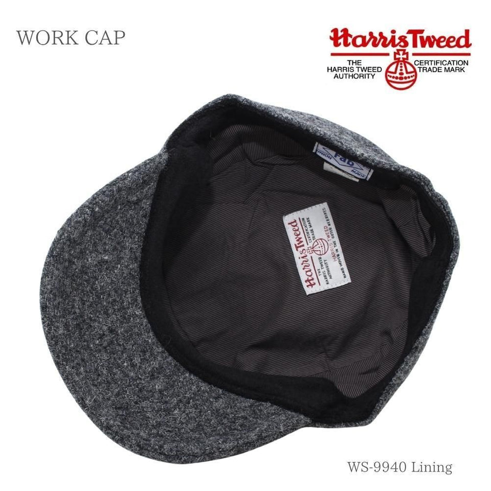 Harris Tweed(ハリスツイード)ウールワークキャップ グレー 内側