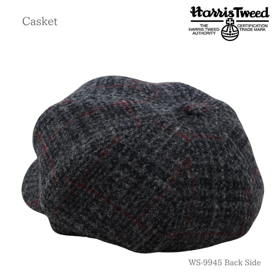 Harris Tweed (ハリスツイード)キャスケット|100周年記念モデル グレーチェック 商品 後ろ斜め