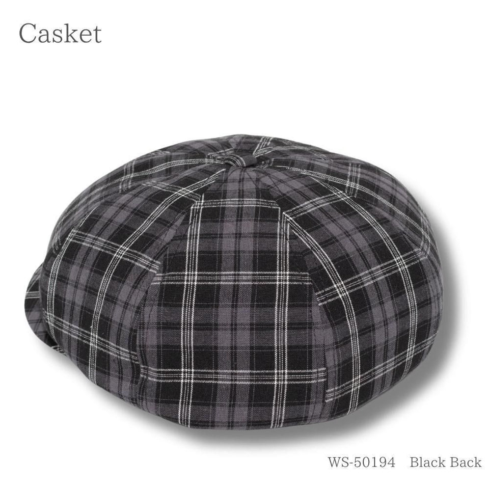 チェックキャスケット ブラック 商品 後ろ斜め