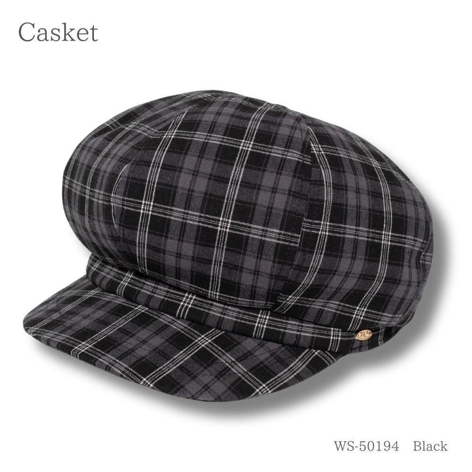 チェックキャスケット ブラック 商品 斜め前