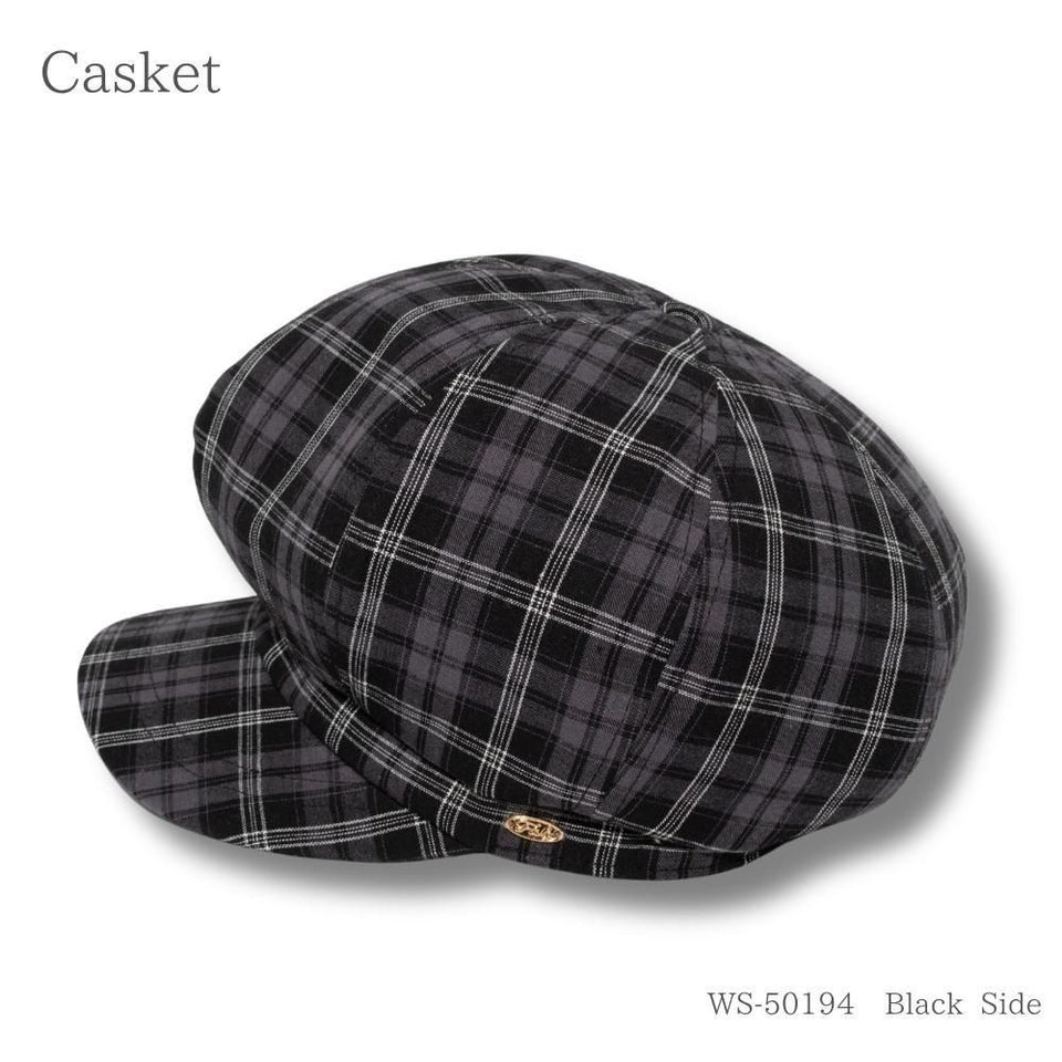 チェックキャスケット ブラック 商品 横