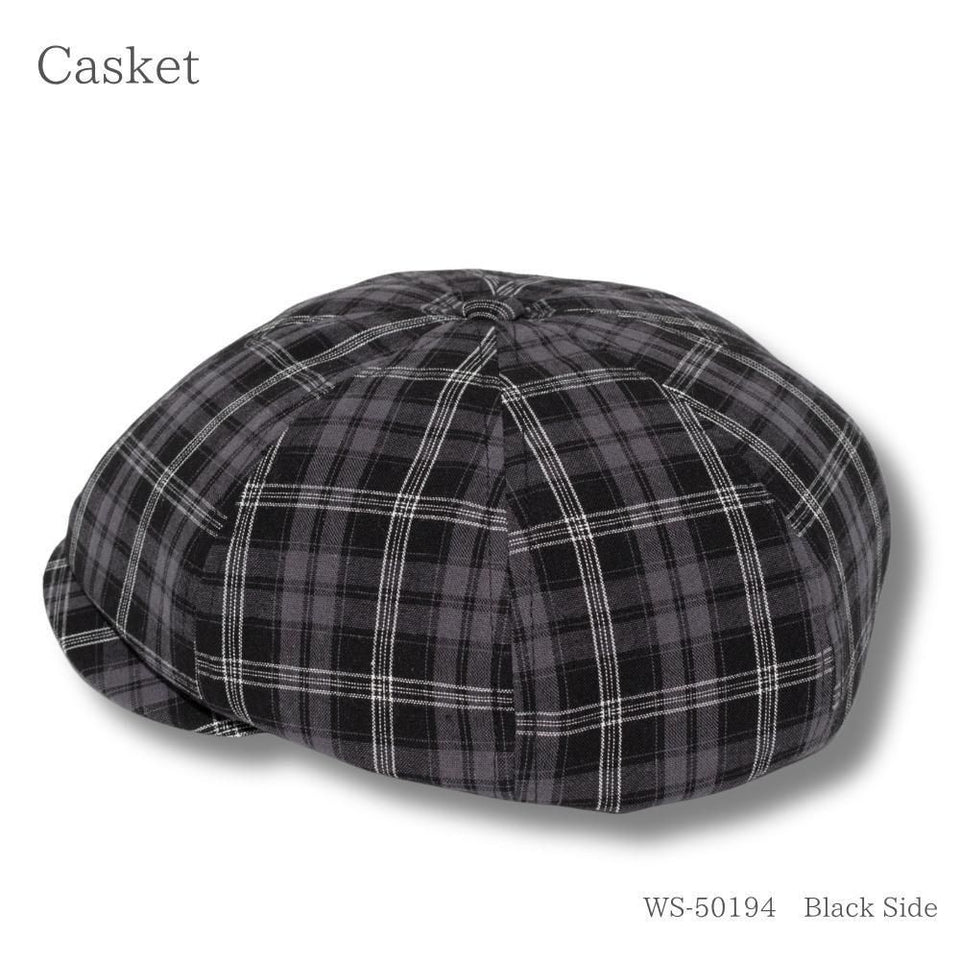 チェックキャスケット ブラック 商品 横