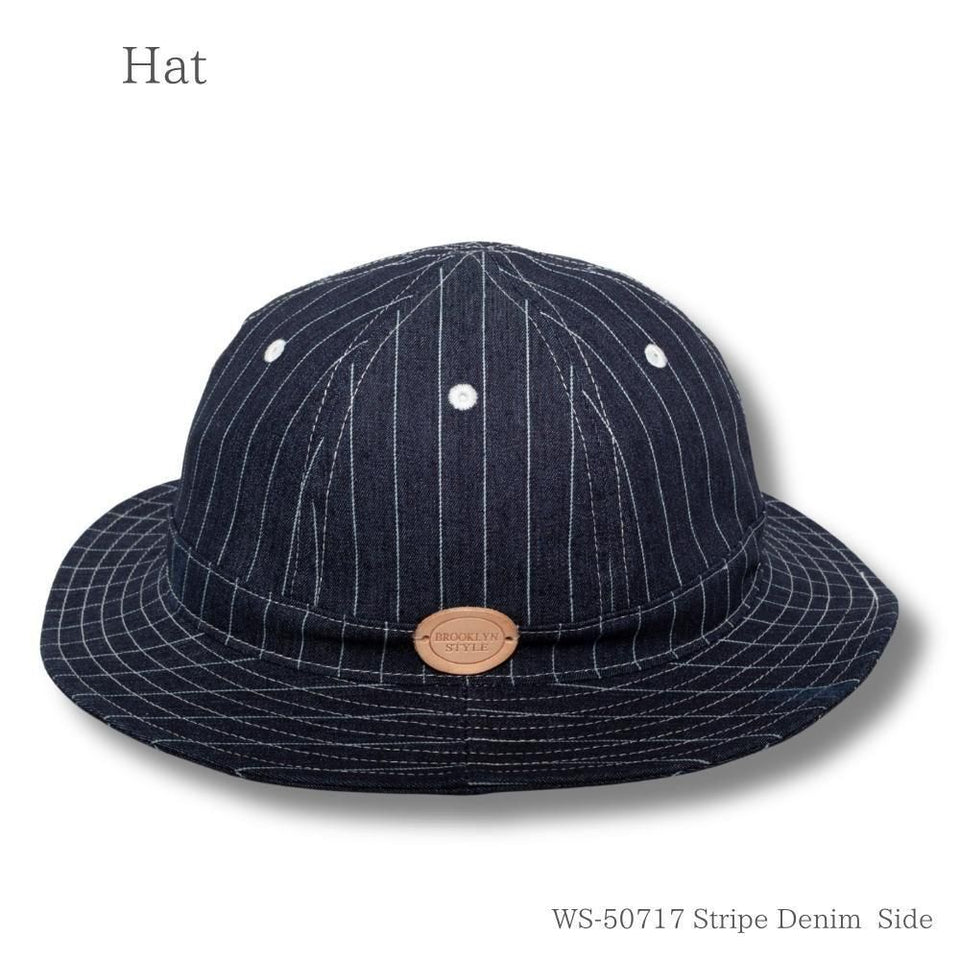 デニムメトロハット ストライプデニム 商品 横