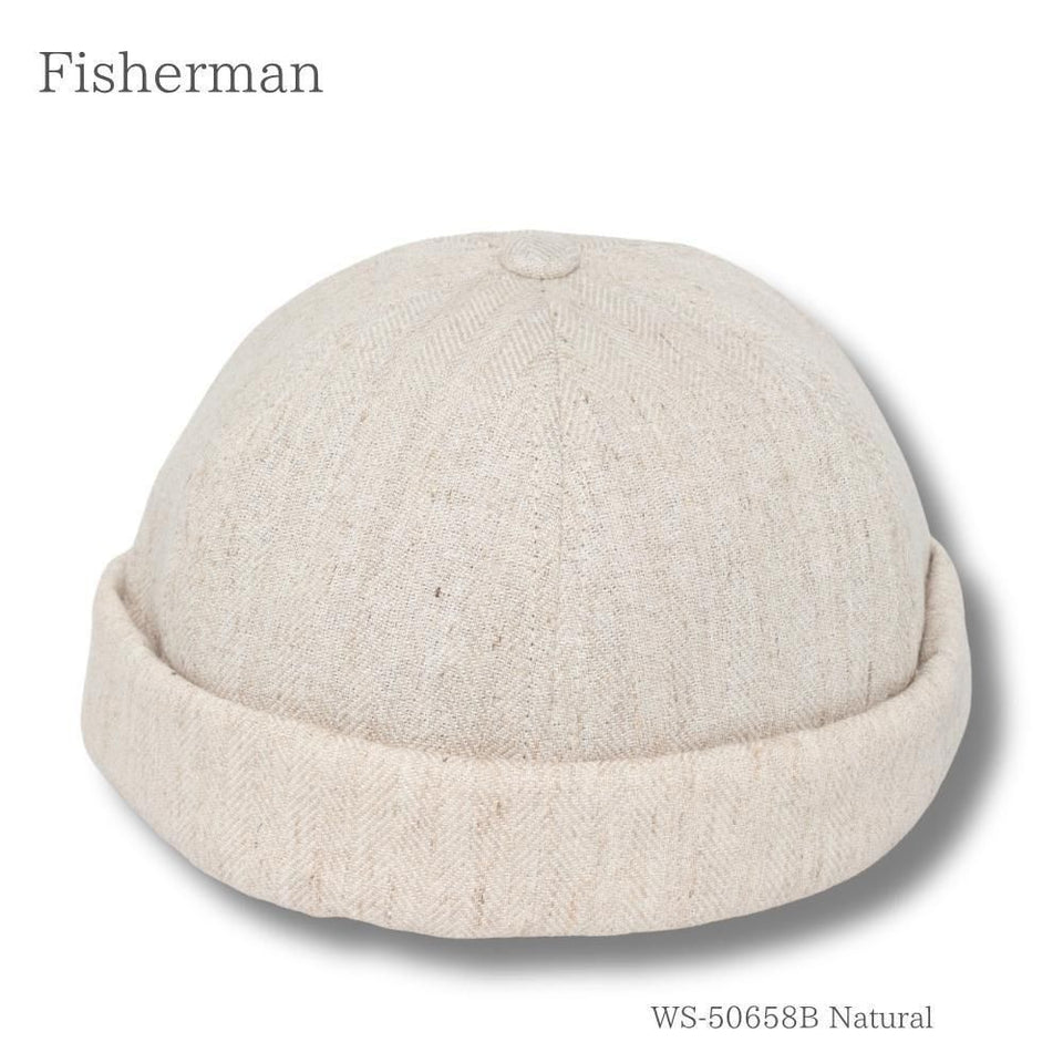 WSヘリンボンフィッシャーマンキャップ ナチュラル 商品