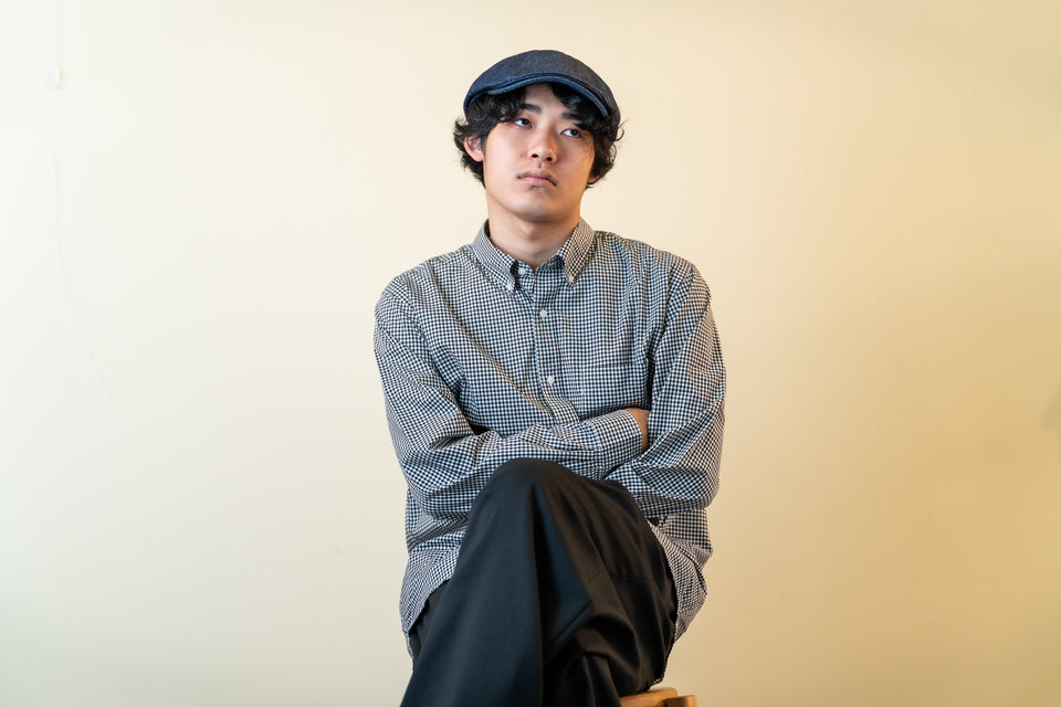 フェイクレザーキャスハンチング XLサイズ 着用イメージ