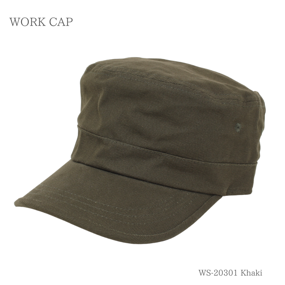 ワークキャップ カーキ 商品 斜め前