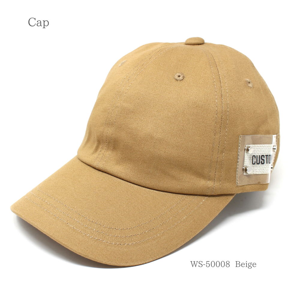 ワッペンツイルキャップ ベージュ 商品 斜め前