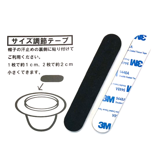 クロス編サーモハンチング サイズ調節テープの説明