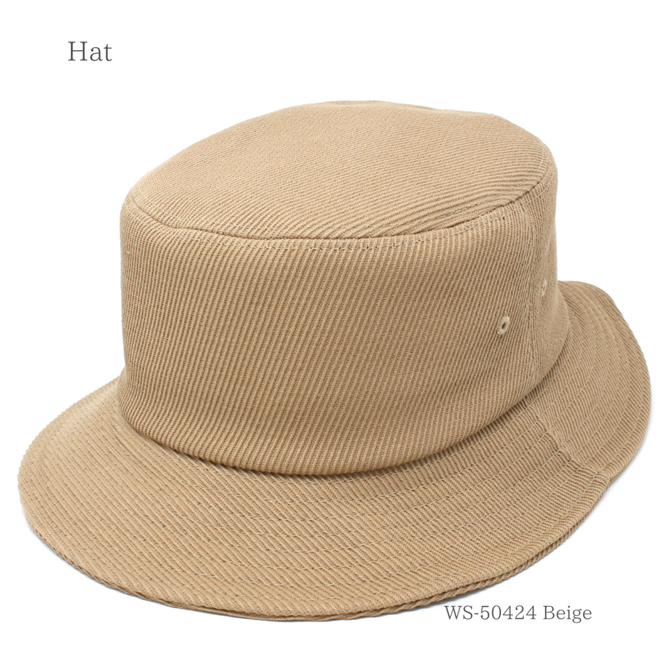 太ツイルバケットハット ベージュ 商品 斜め前