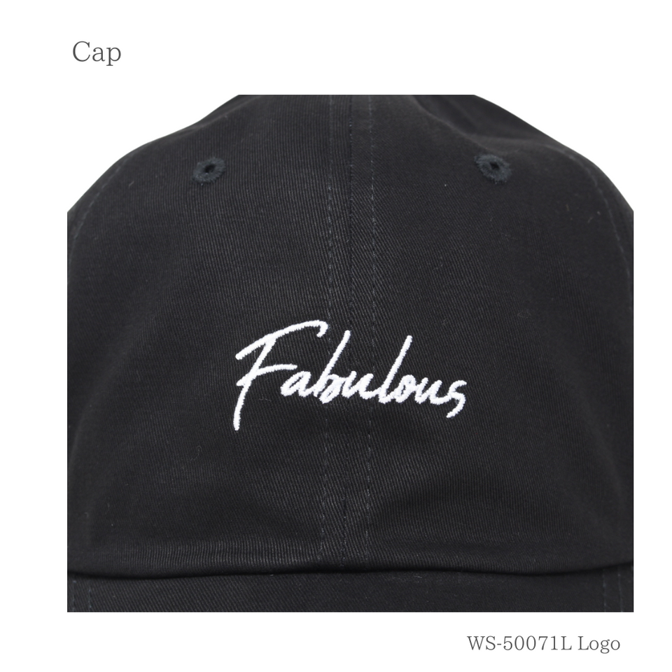 fabulous Cap XL Size, Black, embroidery close-up