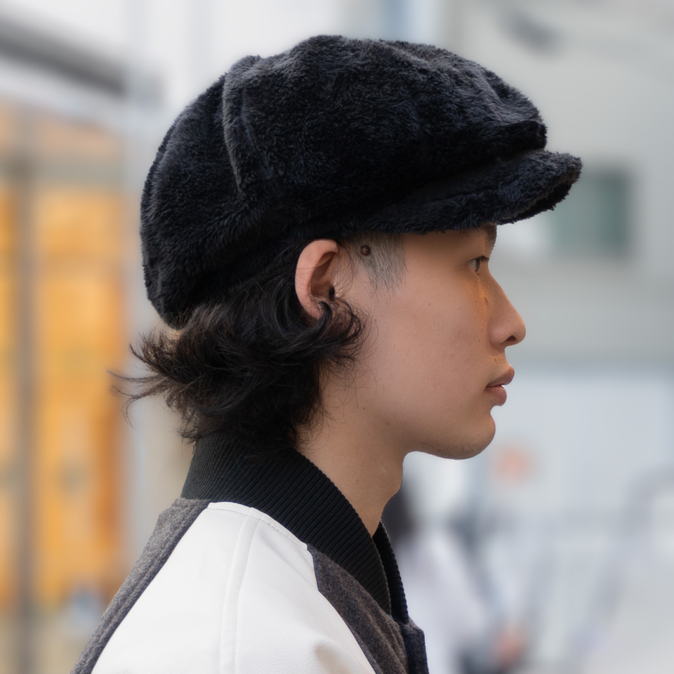 ブラックファーキャスケット ブラックファー 着用 横