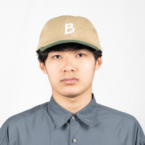ツートンアンパイアBキャップ Lサイズ ベージュ カーキ 着用 正面