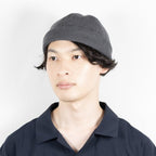 麻ラミフィッシャーマンキャップ グレー 着用 正面