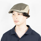 パッチワークハンチング カーキ 着用 斜め前