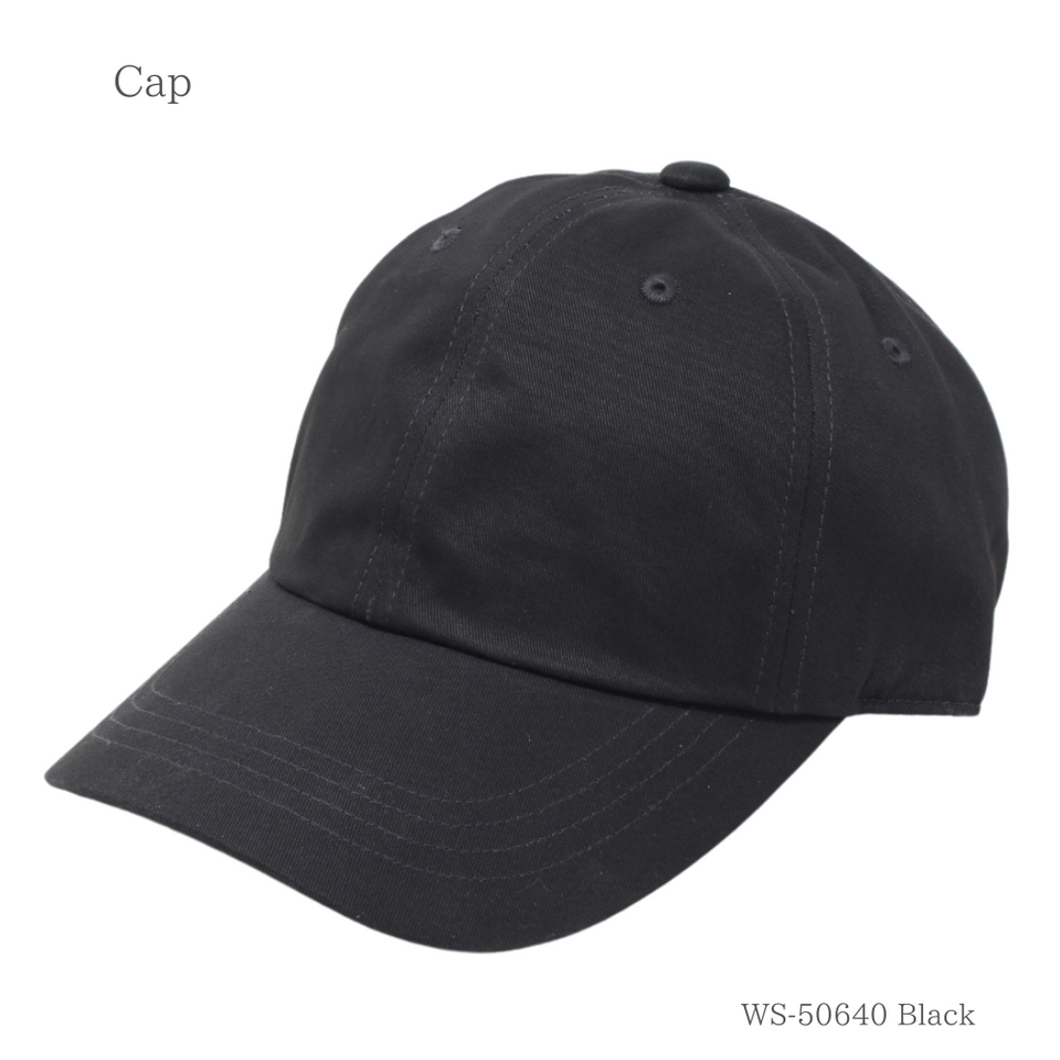 無地キャップ ブラック 商品 斜め前