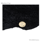 ファーマリンキャスケット ブラック ボタンのアップ