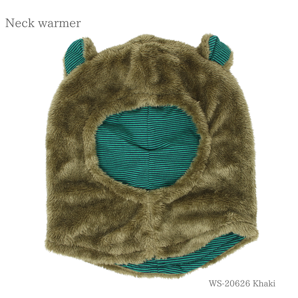 クマちゃんネックウォーマー 52~54cm カーキ 商品 正面