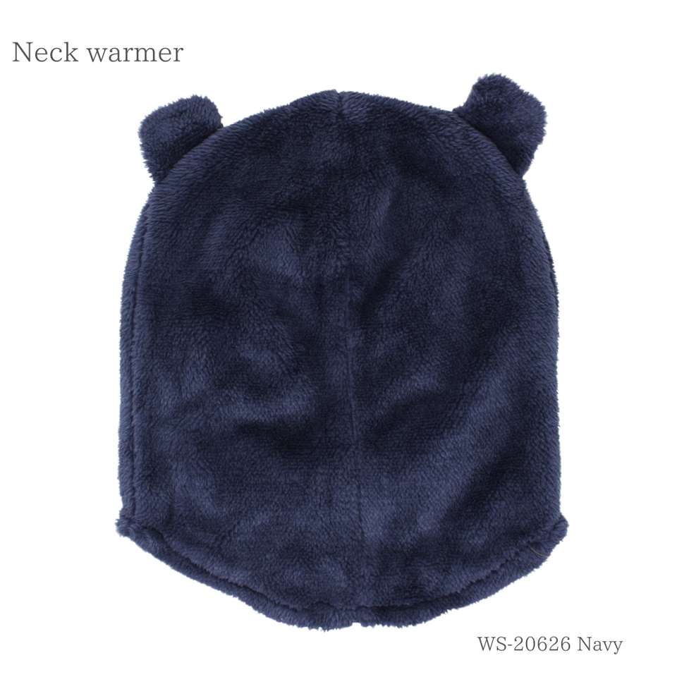 クマちゃんネックウォーマー 52~54cm ネイビー 商品 後ろ