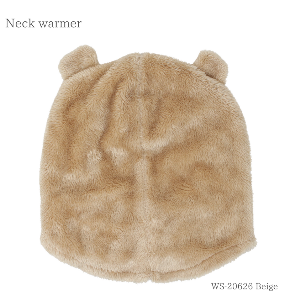クマちゃんネックウォーマー 52~54cm ベージュ 商品 後ろ
