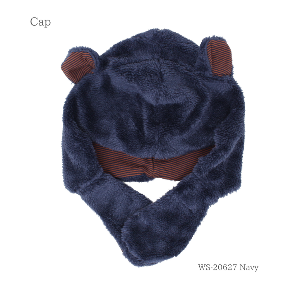 クマちゃんキャップ 52~54cm ネイビー 商品 正面