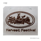 Harvest キャップ ホワイト/ベージュ 刺繍のアップ