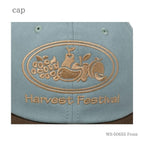 Harvest キャップ ミント/ブラウン 刺繍のアップ