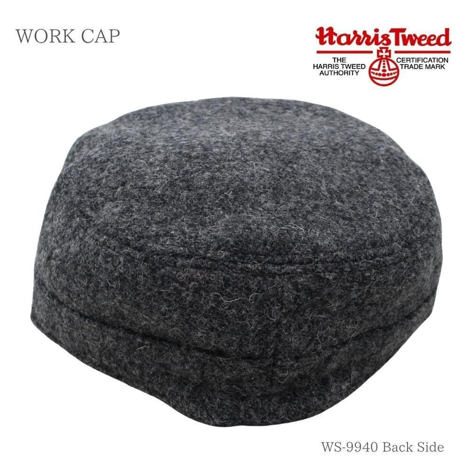 Harris Tweed（ハリスツイード）ウールワークキャップ グレー 商品 後ろ