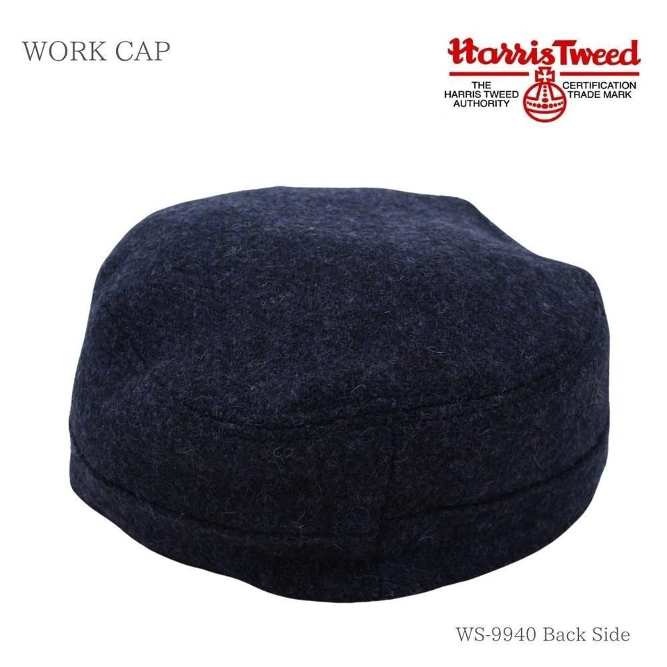 Harris Tweed（ハリスツイード）ウールワークキャップ ネイビー 商品 後ろ