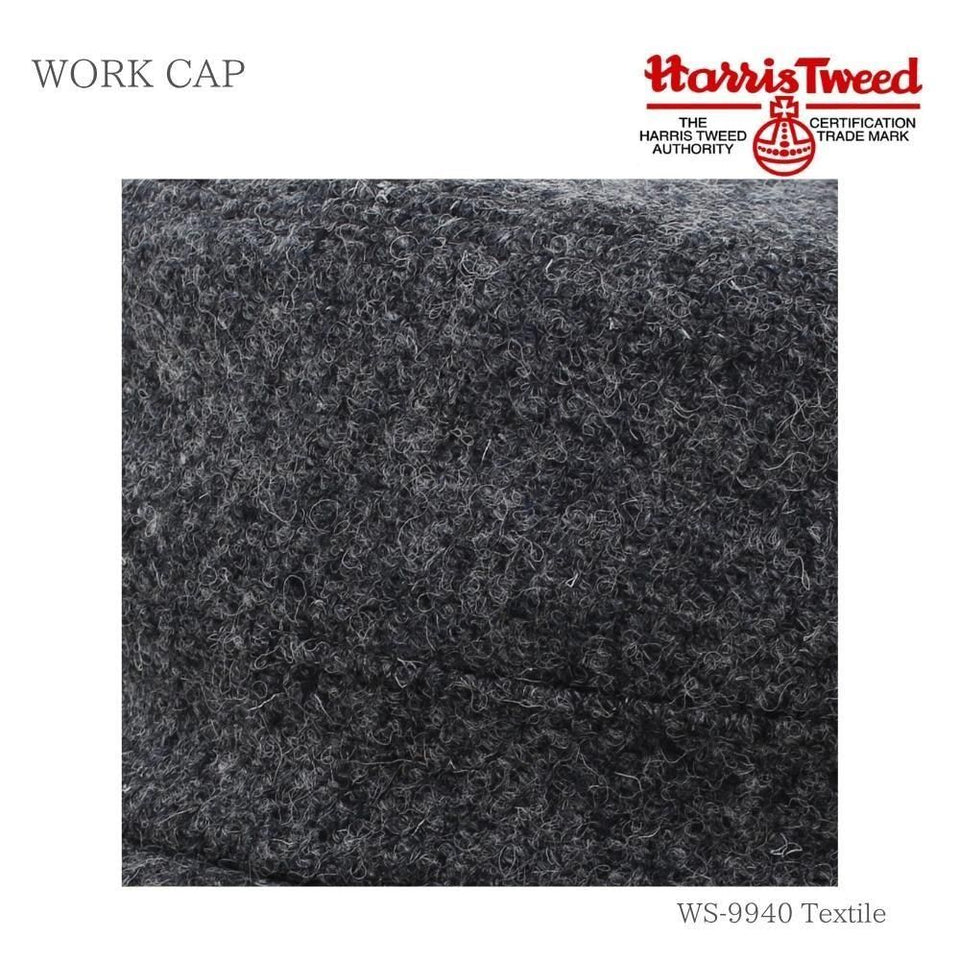 Harris Tweed（ハリスツイード）ウールワークキャップ グレー 生地のアップ