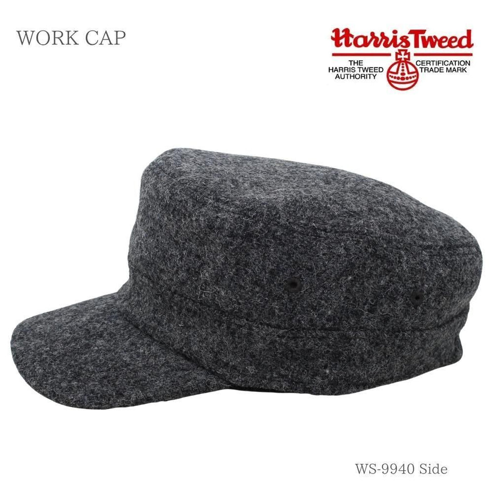 Harris Tweed（ハリスツイード）ウールワークキャップ グレー 商品 横