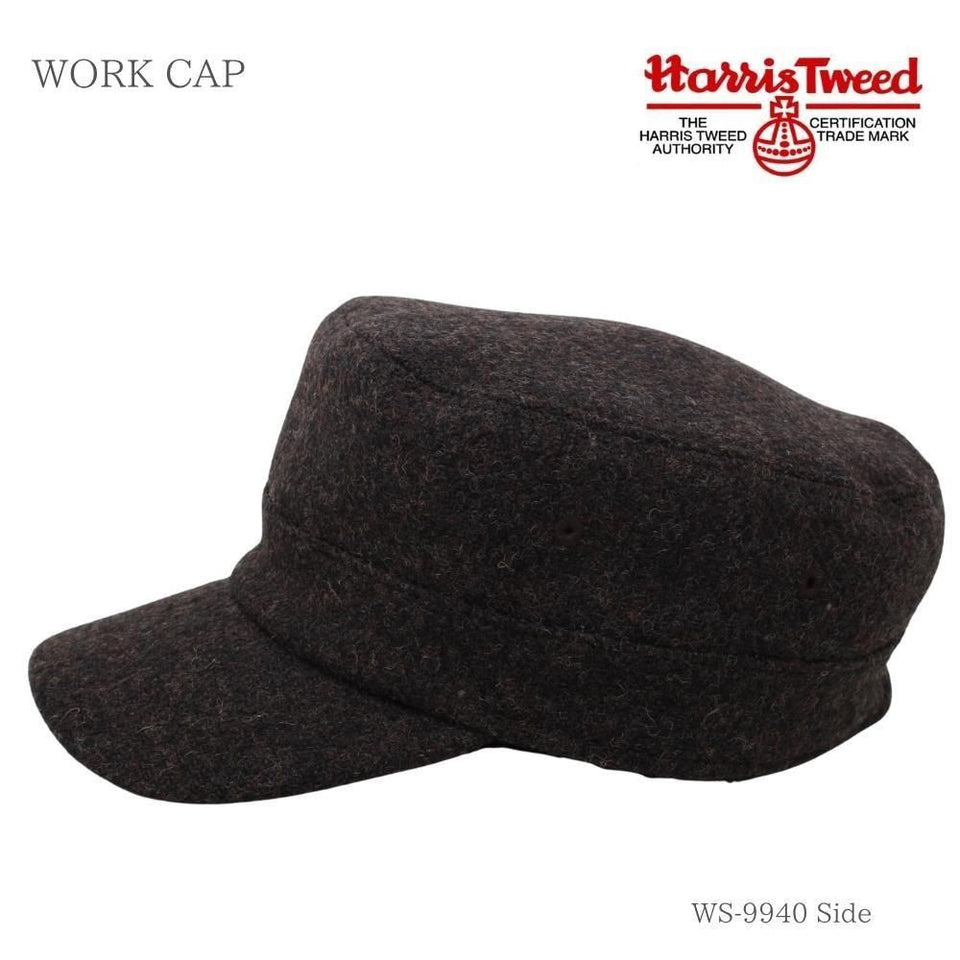 Harris Tweed（ハリスツイード）ウールワークキャップ ブラウン 商品 横