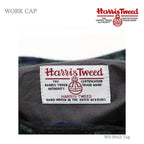 Harris Tweed（ハリスツイード）ウールワークキャップ 真鍮バックル アジャスター付き 内側 タグ