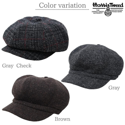 Harris Tweed （ハリスツイード）キャスケット｜100周年記念モデル カラー展開（グレーチェック・グレー・ブラウン）