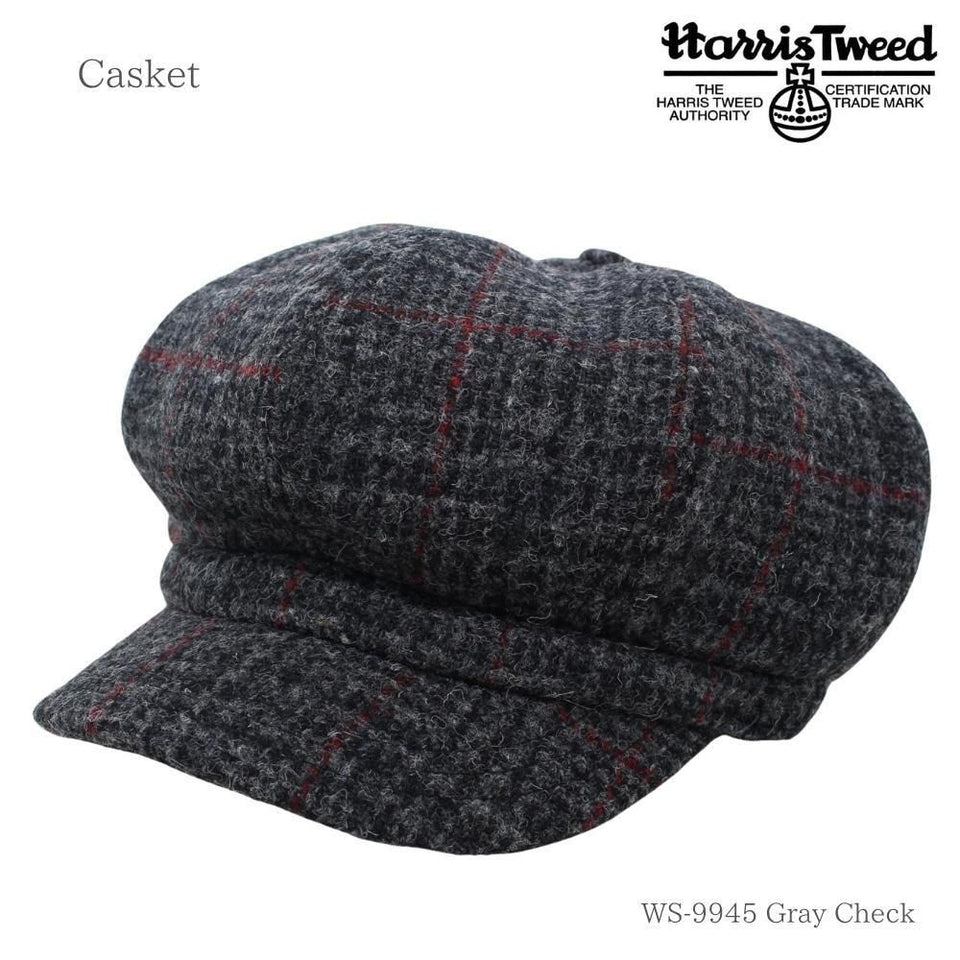 Harris Tweed （ハリスツイード）キャスケット｜100周年記念モデル グレーチェック 商品 斜め前