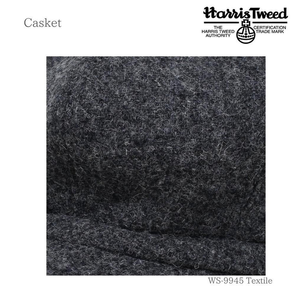 Harris Tweed （ハリスツイード）キャスケット｜100周年記念モデル グレー 生地のアップ