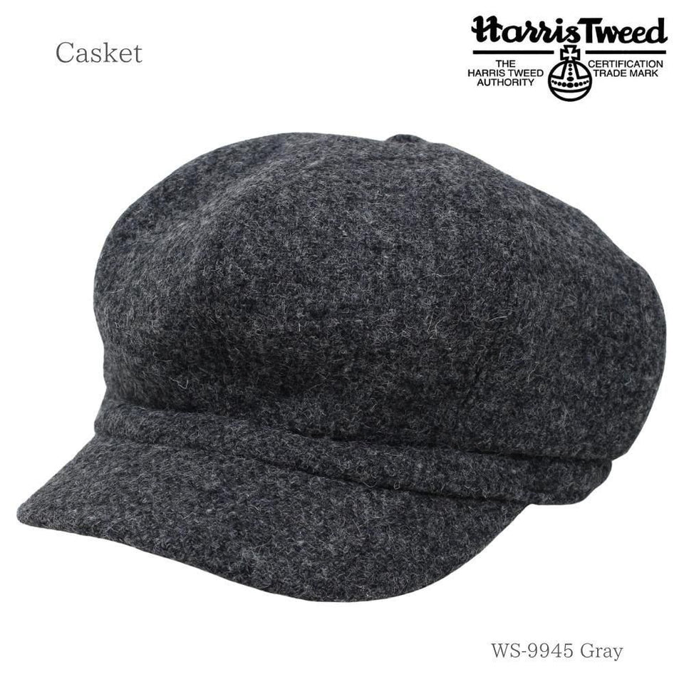 Harris Tweed （ハリスツイード）キャスケット｜100周年記念モデル グレー 商品 斜め前