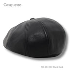 フェイクレザーキャスハンチング ブラック 商品 後ろ斜め