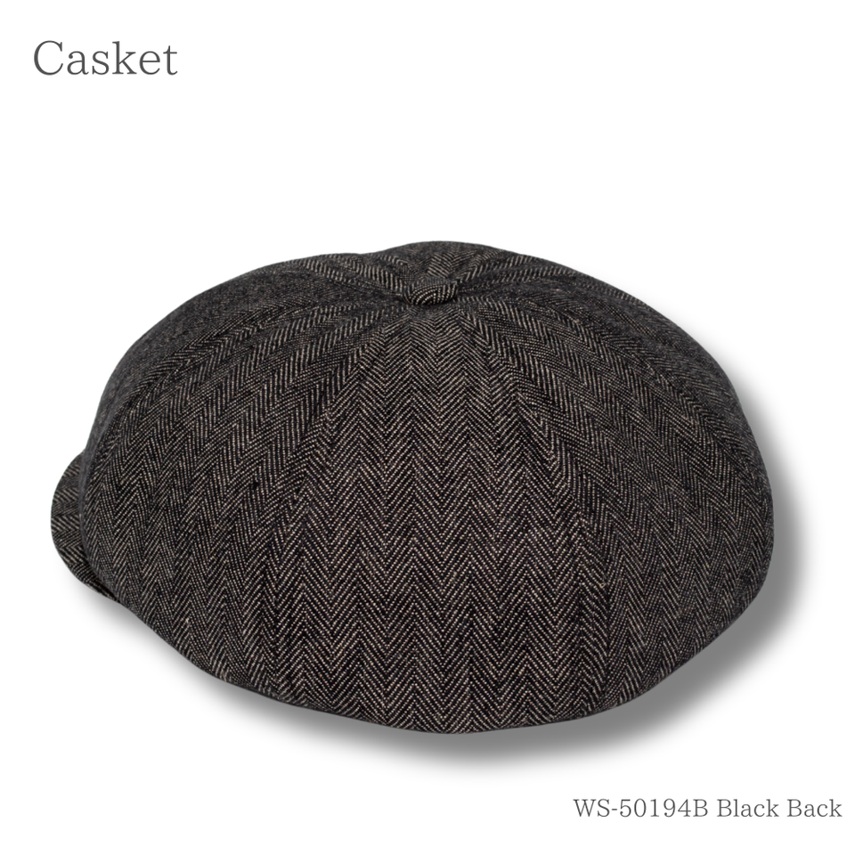 ヘリンボンキャスケット ブラック 商品 後ろ