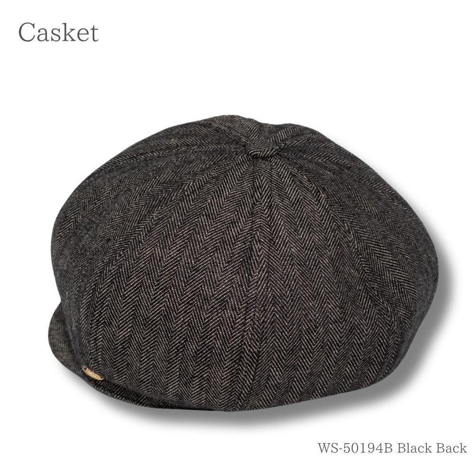 ヘリンボンキャスケット ブラック 商品 後ろ