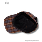 チェックFABエンブロイダリーキャップ ブラウン 内側
