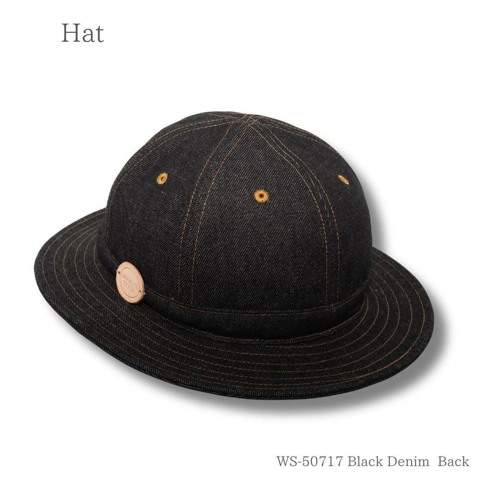 デニムメトロハット ブラックデニム 商品 後ろ斜め